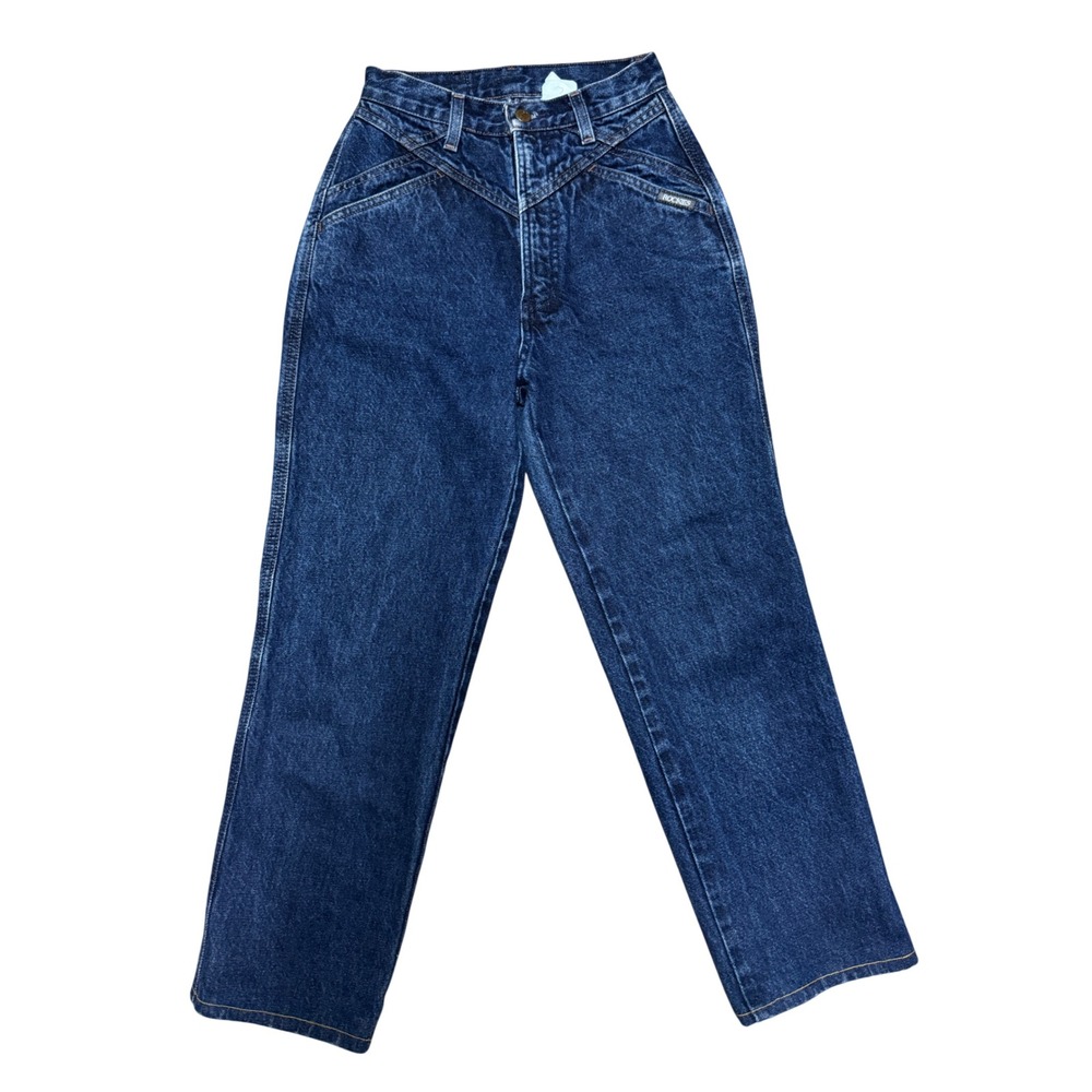 Rockies Vintage High Waisted Western Jeans Dark Wash Straight Leg Size 26/3